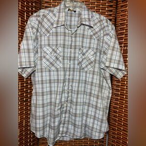 Vintage HOLT Pearl Snap Western Shirt Plaid Cowboy Button Down
